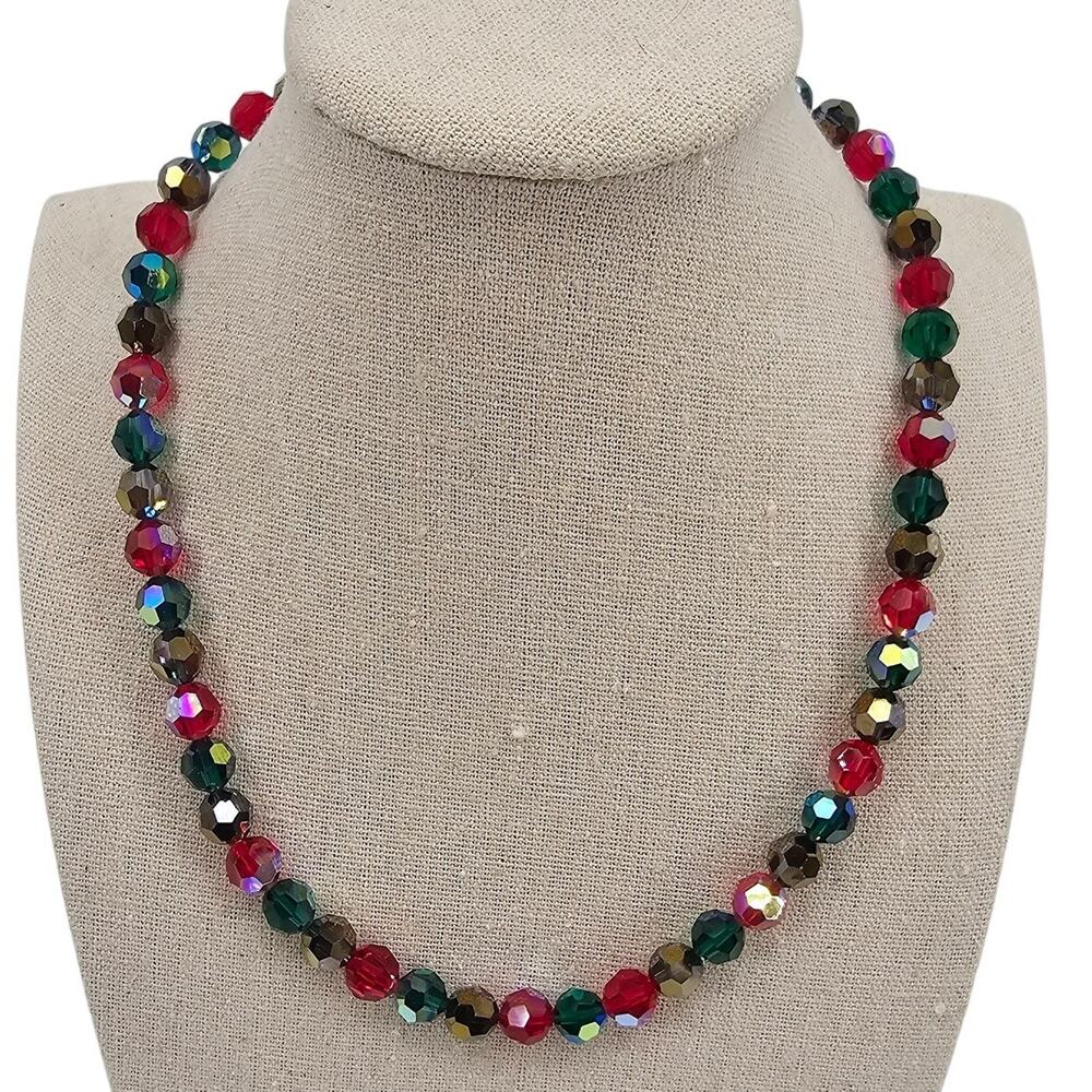 Crystal Avenue Multicolour faceted Swarovski Crystal beaded necklace NEW